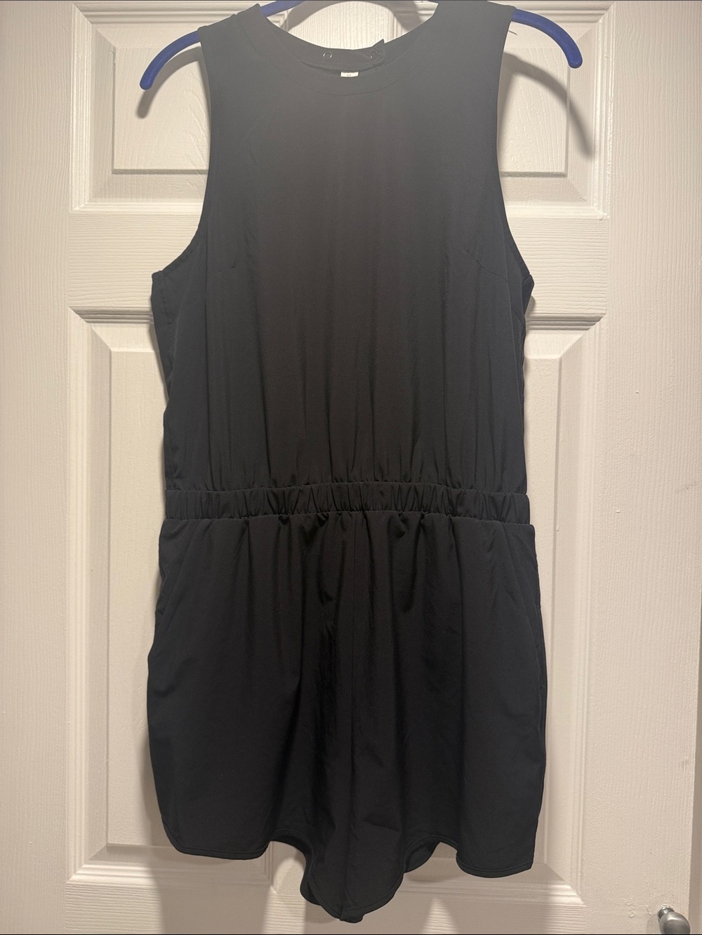 Zella Black Sleeveless Romper with Elastic Waist